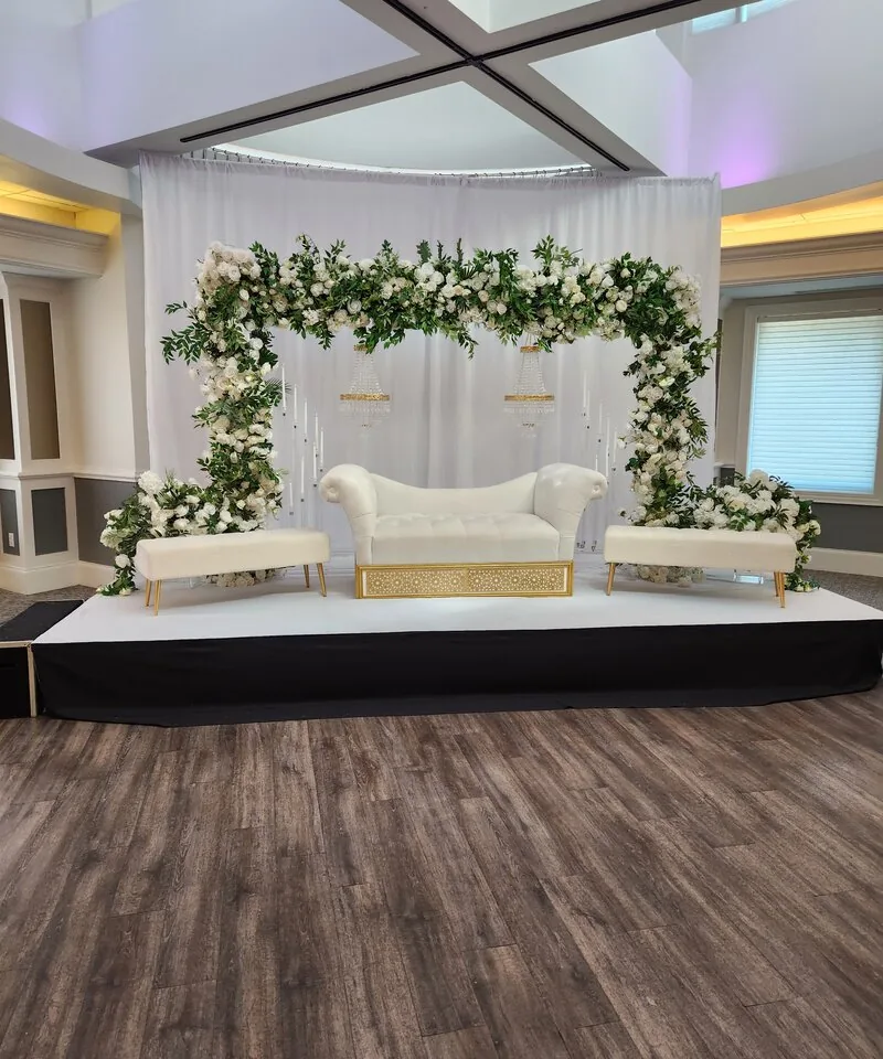 Green and white Ethiopian wedding decor Columbus