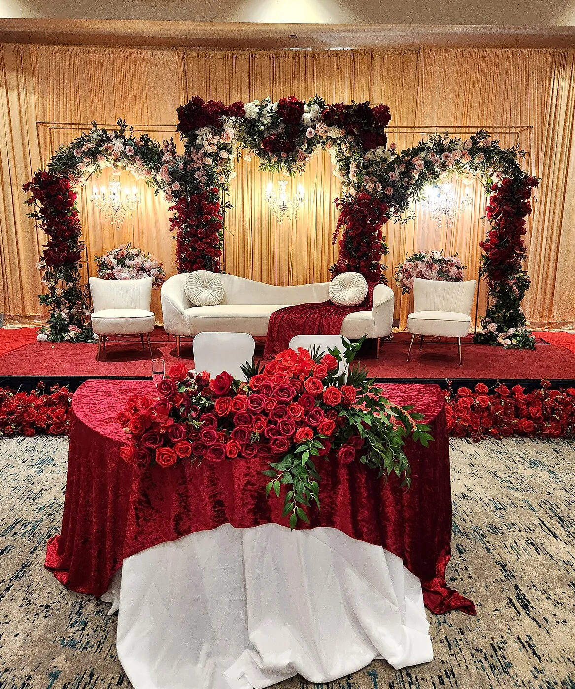 Gold luxury Eritrean wedding stage Columbus Ohio